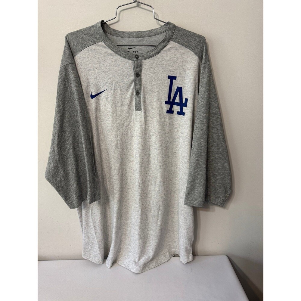 NIKE LOS ANGELES DODGERS HENLEY TEE 2x